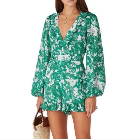 Alexis Pants - Alexis green floral romper
